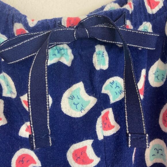 NWOT Cat face print flannel pj bottoms w/ elastic drawstring waist meowy cute - Picture 4 of 9